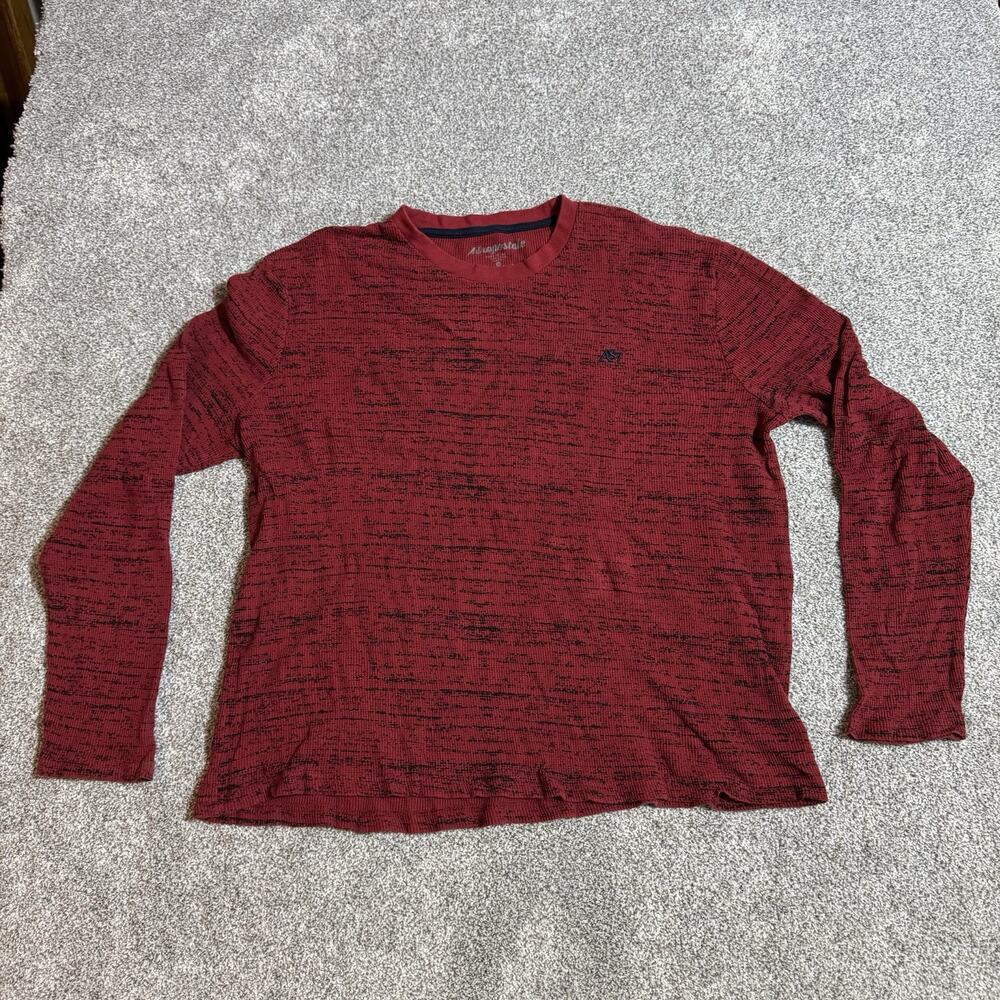 Aeropostale Sweater Mens Size XL Grunge Distressed Ribbed Thermal Y2K Streetwear